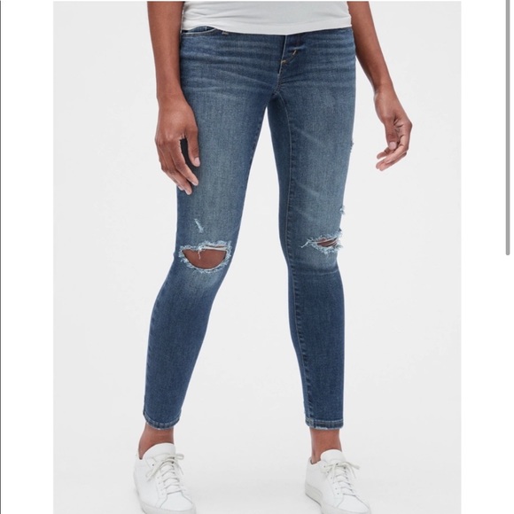 Gap Maternity Distressed Full Panel Favorite Jeggings - Picture 2 of 5